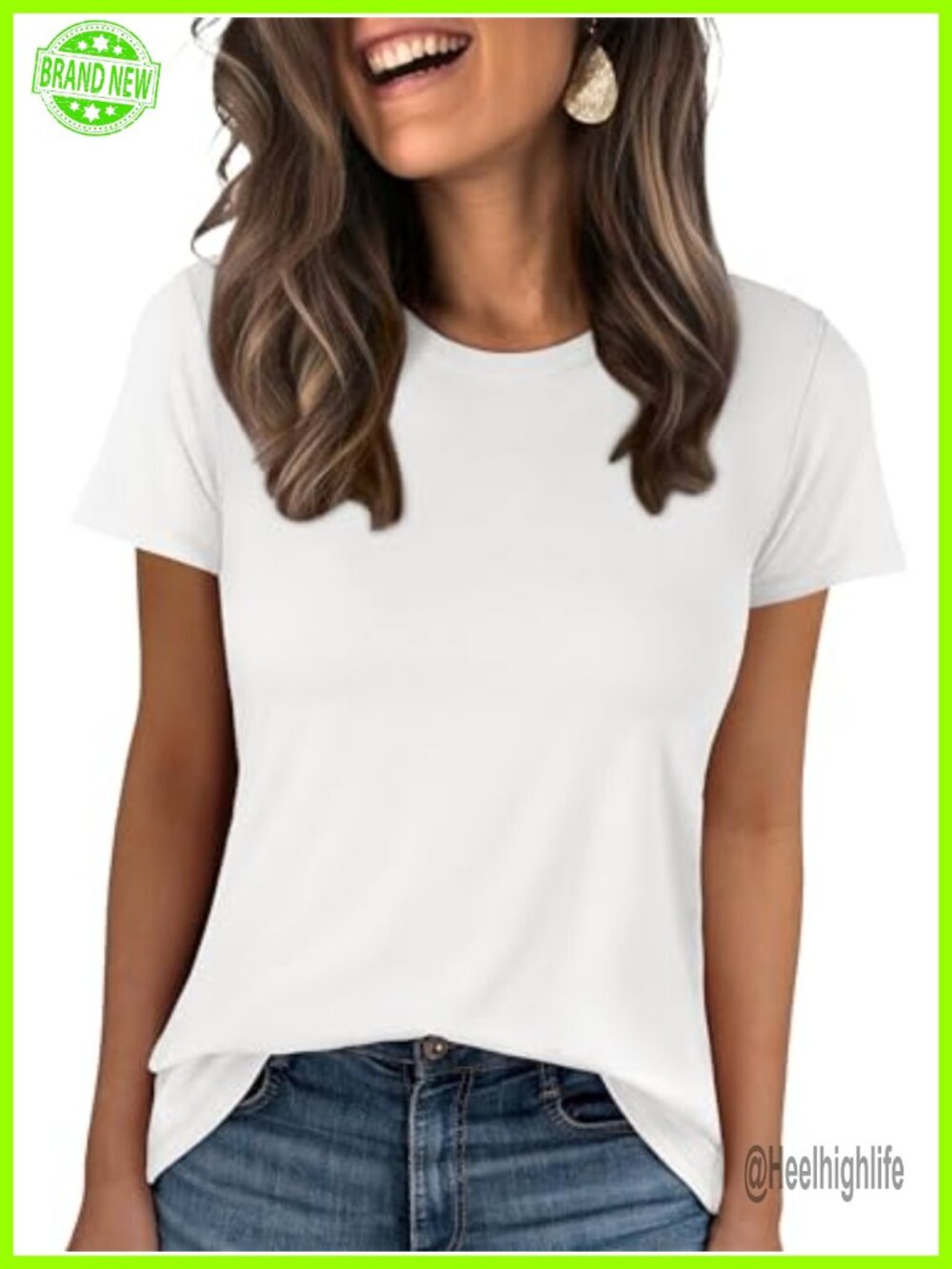 Women's Short Sleeve Wrinkle-Free Crew Neck Basic Tee Shirt
